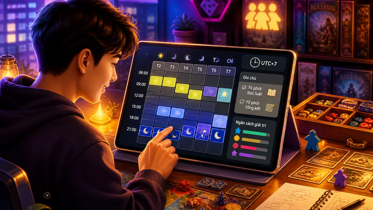 Khung giờ học yên tĩnh và cách lập lịch game bàn qh88 theo giờ Việt Nam