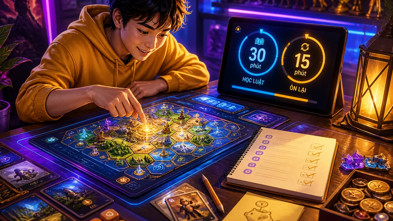 Lộ trình học game bàn cho người mới: qh88 và kế hoạch 45 phút dễ theo